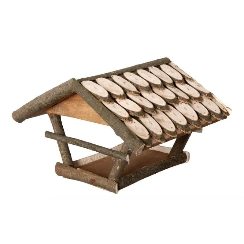 Mangeoire pour oiseaux du jardin avec support - Bois