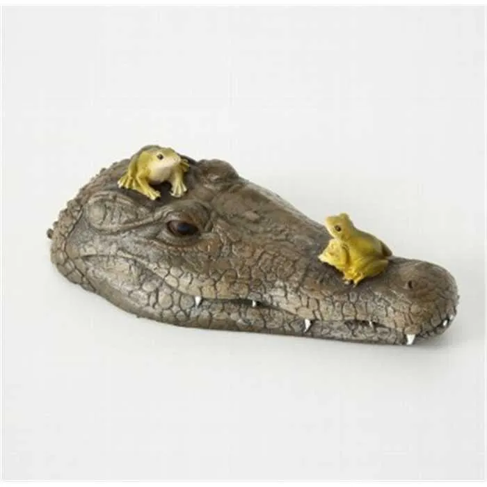 Crocodile flottant avec grenouilles pour étang 29CM