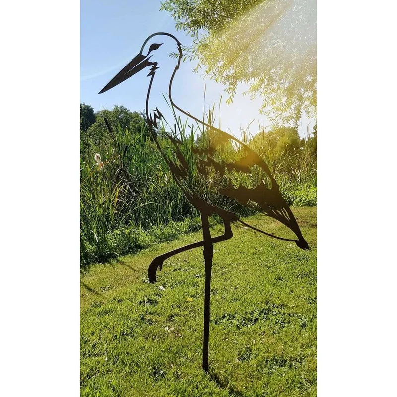 Cigogne - Silhouette en acier corten