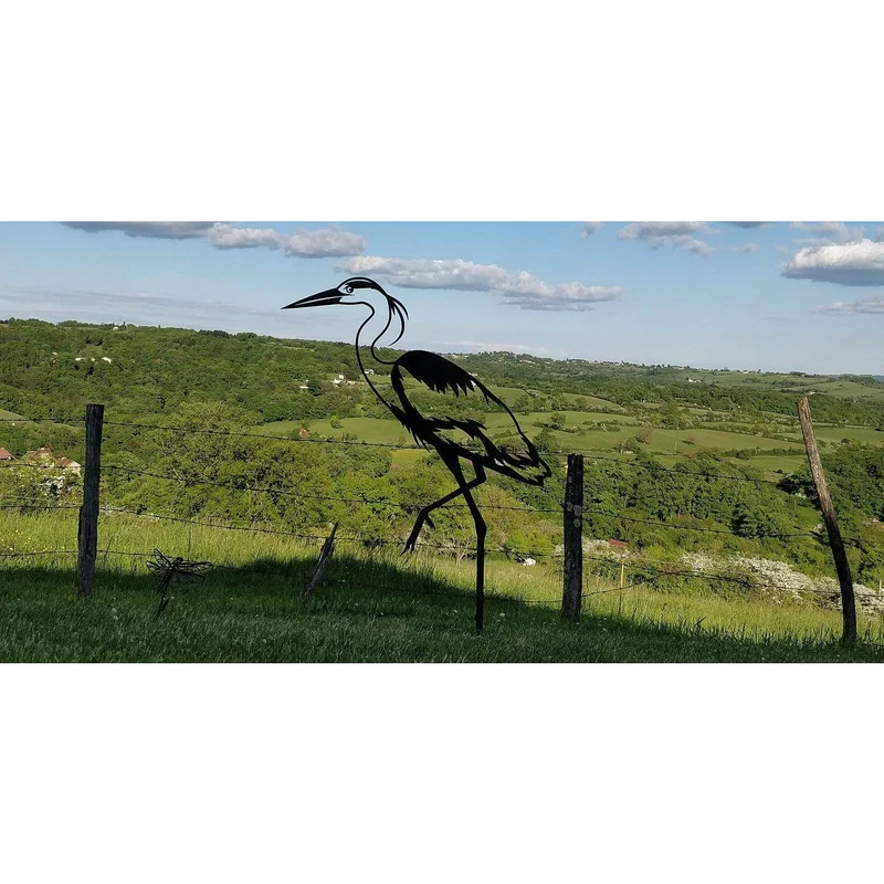 Héron - Silhouette en acier corten
