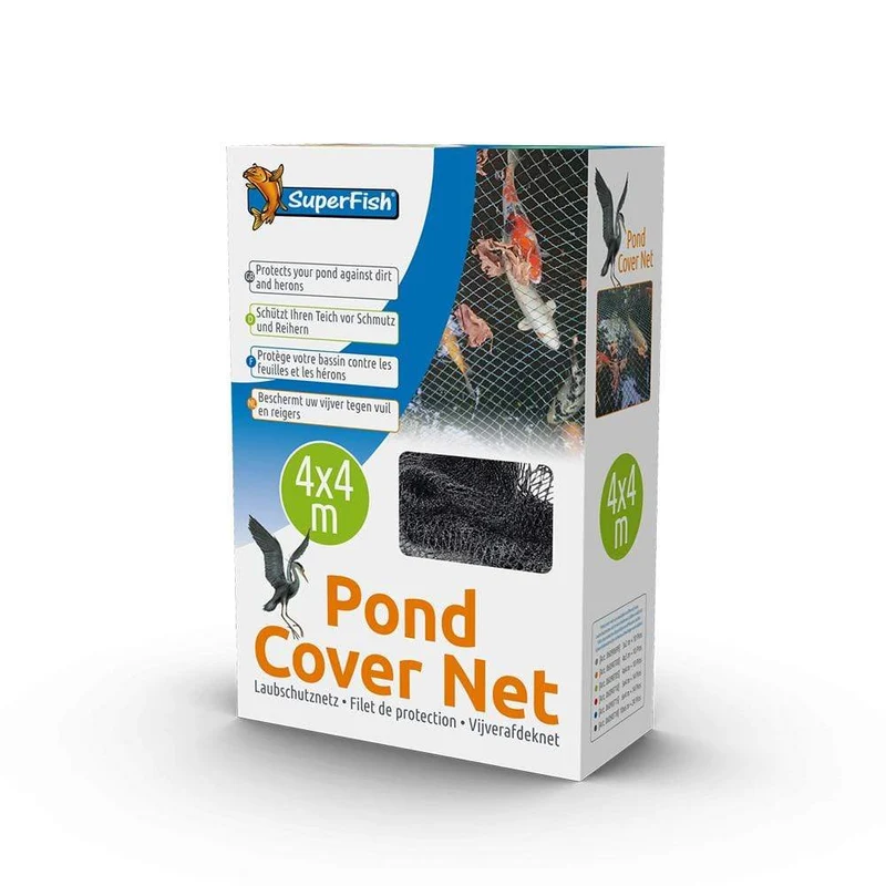 Pond Cover Net - Filet de protection 4 x 4 m + 10 piquets - Superfish