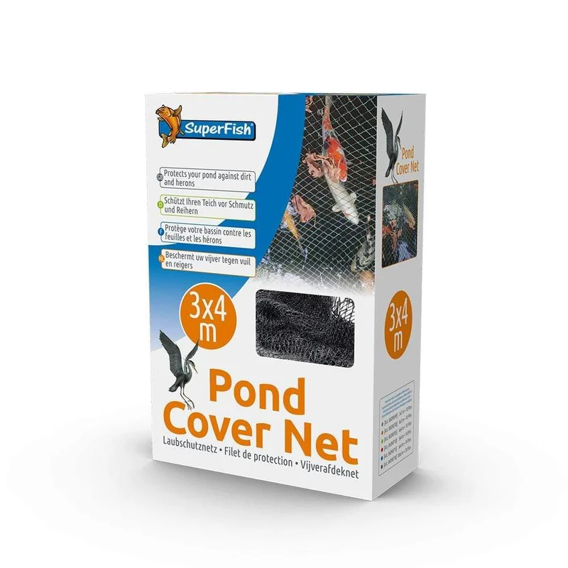 Pond Cover Net - Filet de protection 4 x 3 m + 10 piquets - Superfish - Filet contre les hérons