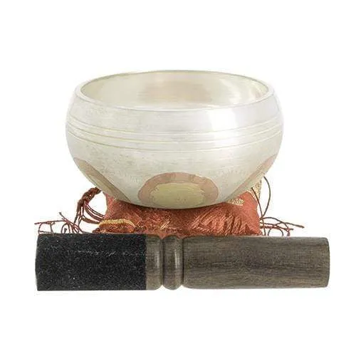 Bol tibétain clair avec mantra 9 cm
