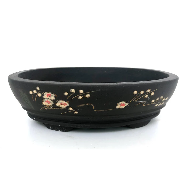 Plat Ovale Grès À Motifs 19x4.5cm