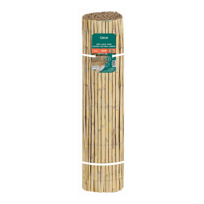 Canisse demi-ronde naturelle - Tissage durable 1x5 M / Multicolore