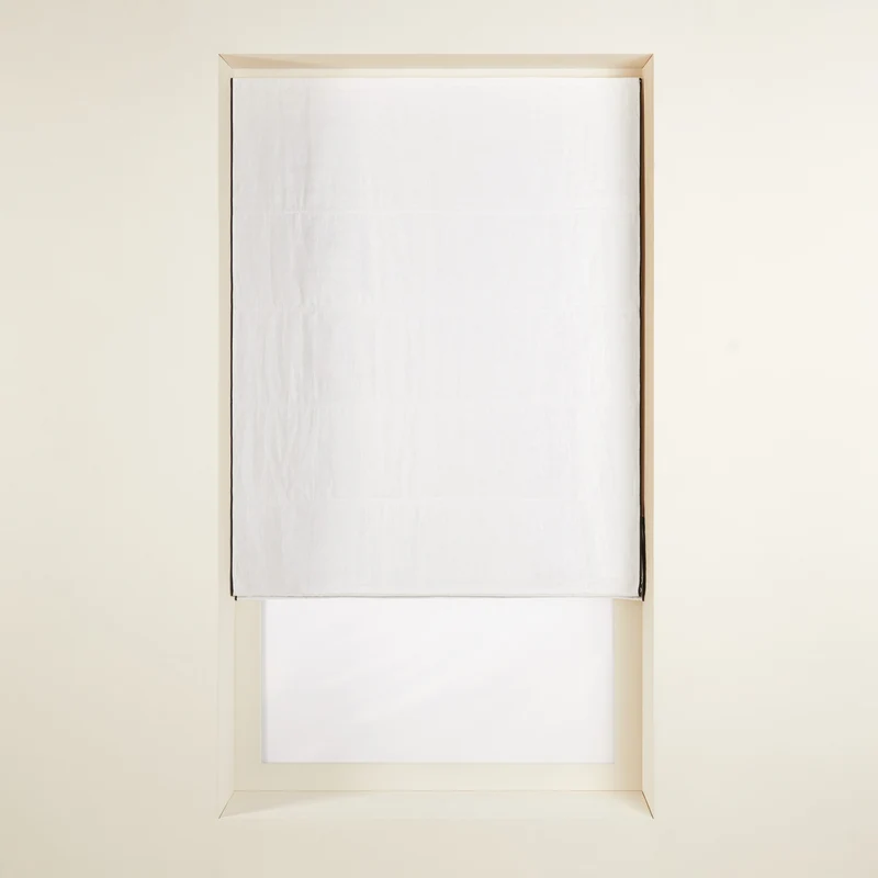 Store bateau occultant CARLINA blanc pur et bourdon noir
