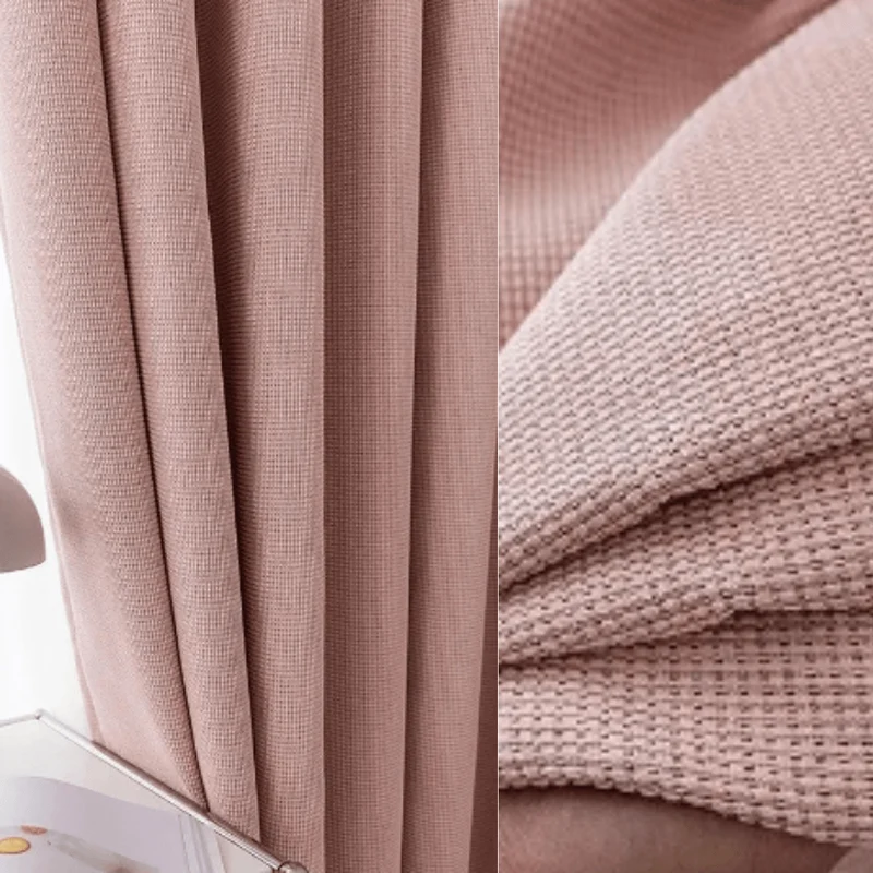 Rideau thermique rose double couche