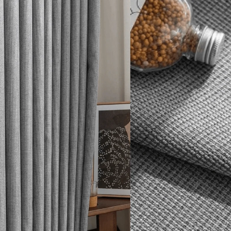 Rideau thermique gris clair double couche
