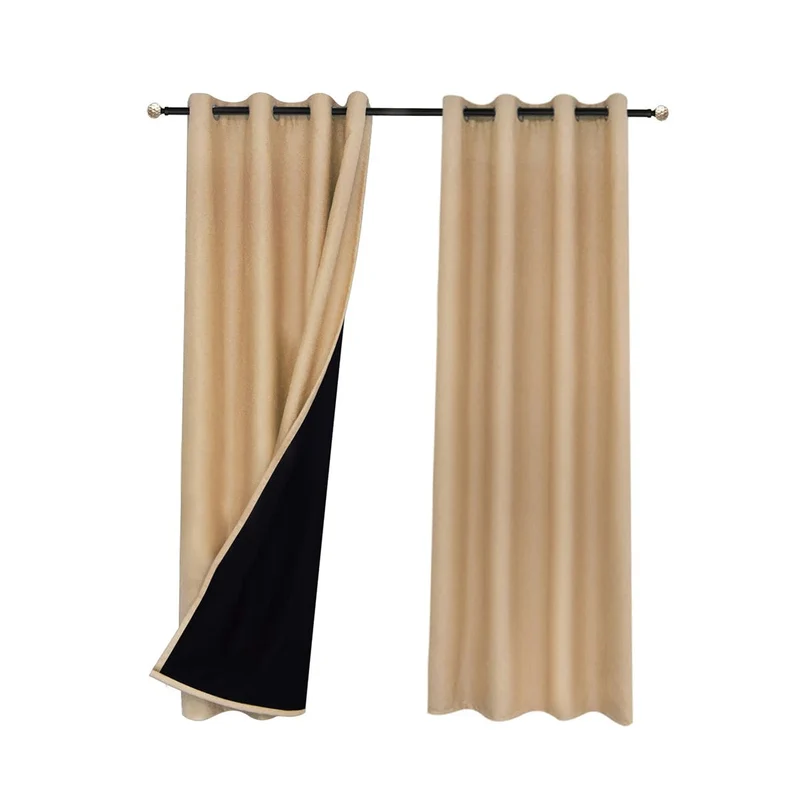 Rideau thermique et occultant beige classique