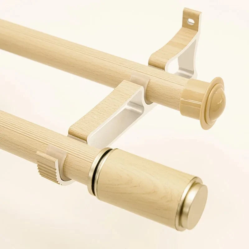 Double tringle à rideaux bois à embout long
