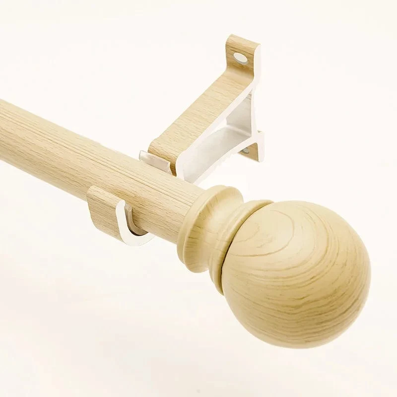 Tringle à rideaux bois à embout rond