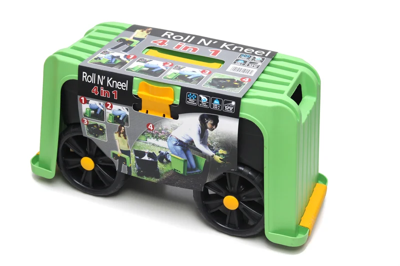 PALMAT Roll N’ Kneel 4 in 1 Roll, Kneel, Seat and Garden Stool with Storage & Strong Wheels and Carry Handle