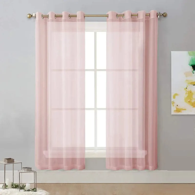 Voilage rose fin