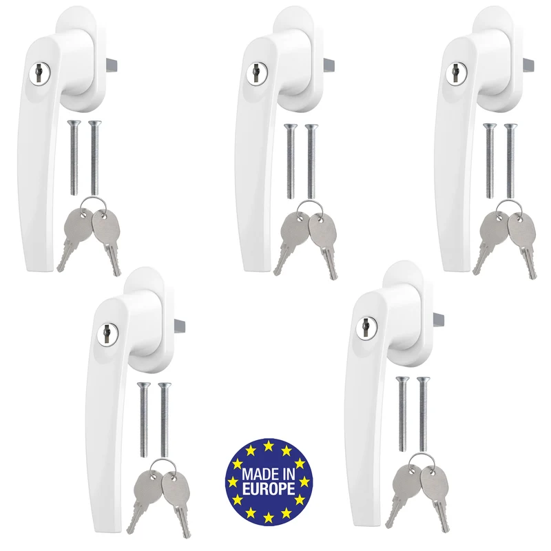 PALMAT Quality Aluminium Handle for Window with Keys | Casement & Sliding Windows/Doors | Inward or Outward Opening