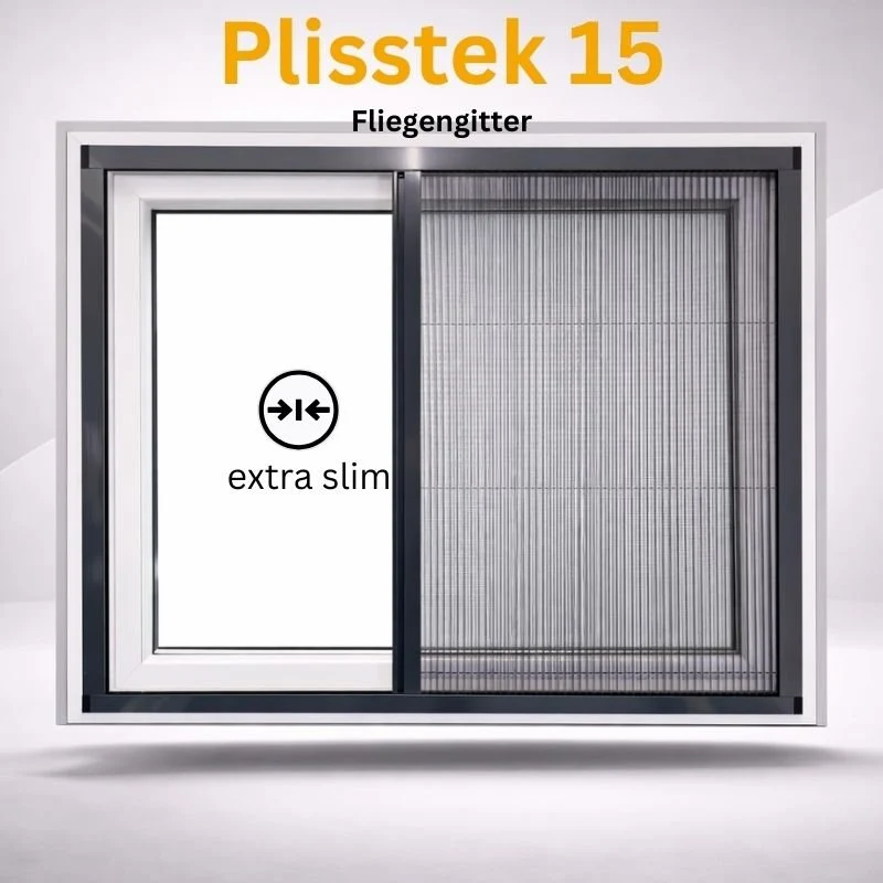 Plisstek15 - Insektenschutz Plissee (zum schrauben oder kleben)