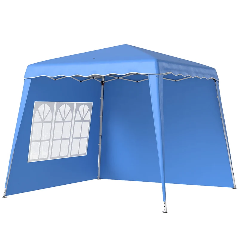Outsunny Tente Pliante Pop-up 2,89x2,89 M 2 Parois Latérales Hauteur Réglable