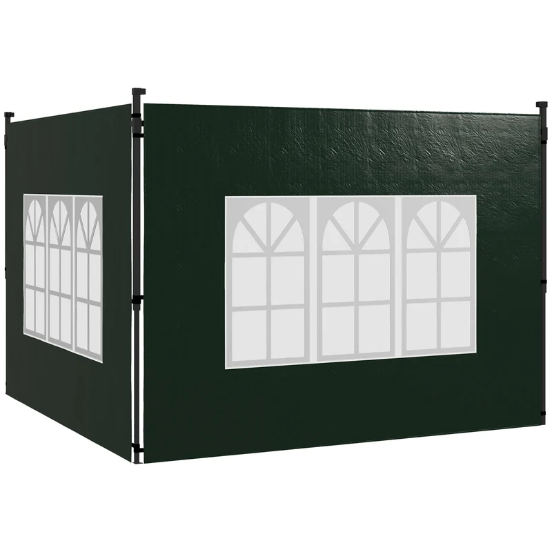 Outsunny Parois latérales pour tente de réception 3x3 m et 3x6 m 293x193 cm Vert foncé