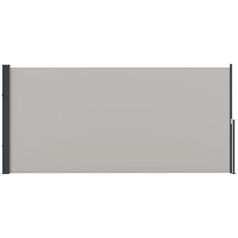 Outsunny Store Latéral Rétractable Écran Enroulable 300x140 cm Gris Clair