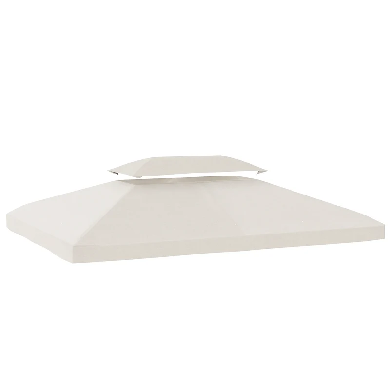 Outsunny Toit de Rechange pour Tonnelle 4x3 M avec Double Toit Anti-UV Crème