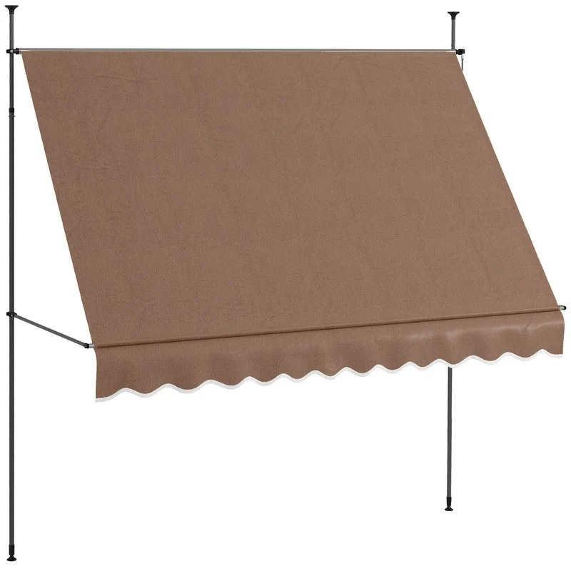Outsunny Store Banane Manuel Rétractable 3x1,2 M Hauteur Réglable Avec Manivelle 210-300 Cm