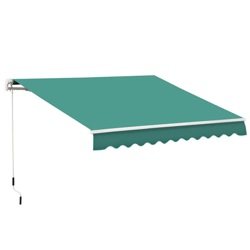 Outsunny Auvent manuel rétractable pliant avec manivelle extérieur 295x245 cm vert