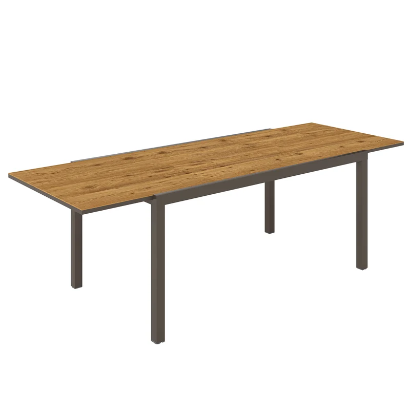 Outsunny Table de Jardin Extensible 160-240 cm avec Bord en Aluminium Marron