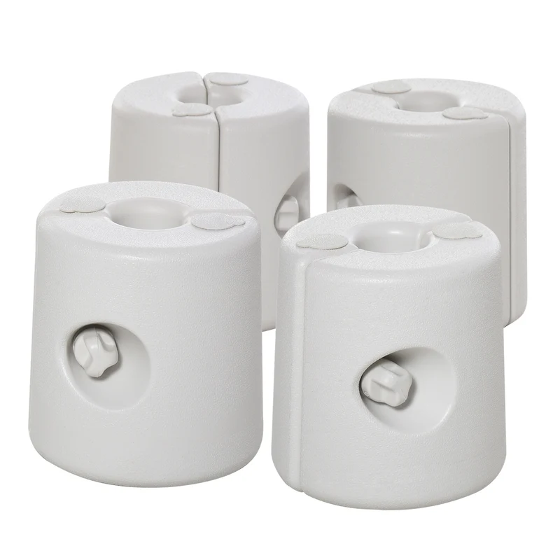 Outsunny Ensemble de 4 poids de tente à remplir d'eau Ø22/24x25 cm Blanc