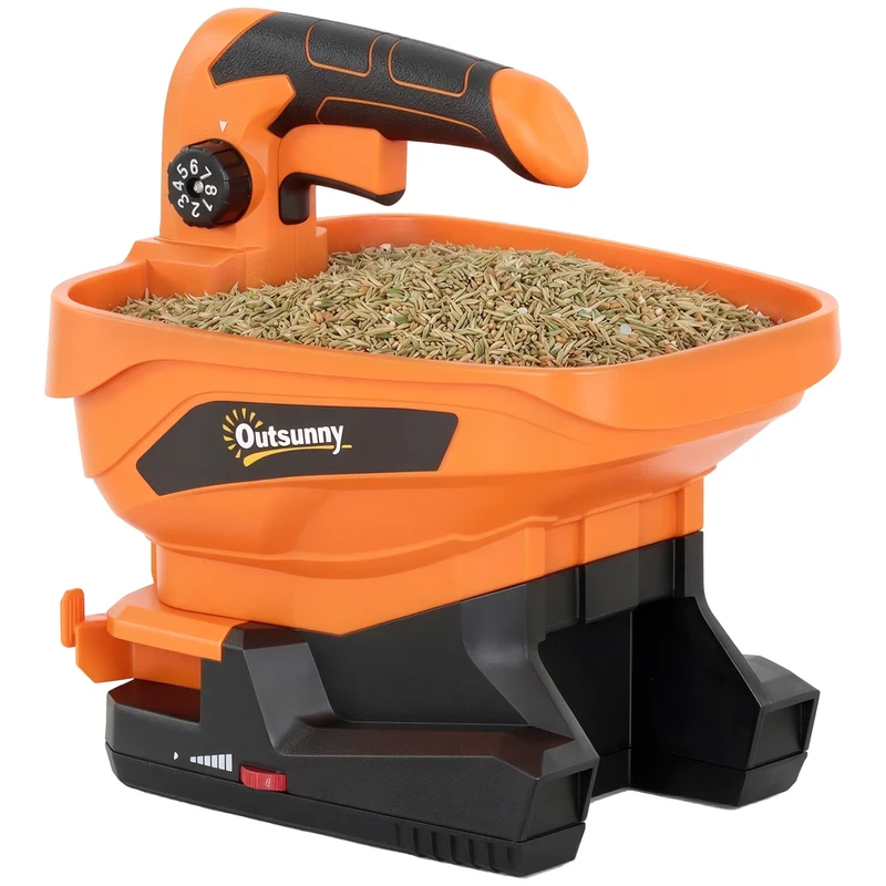 Outsunny Épandeur portable 3,3 L 8 Niveaux de débit Dispersion réglable