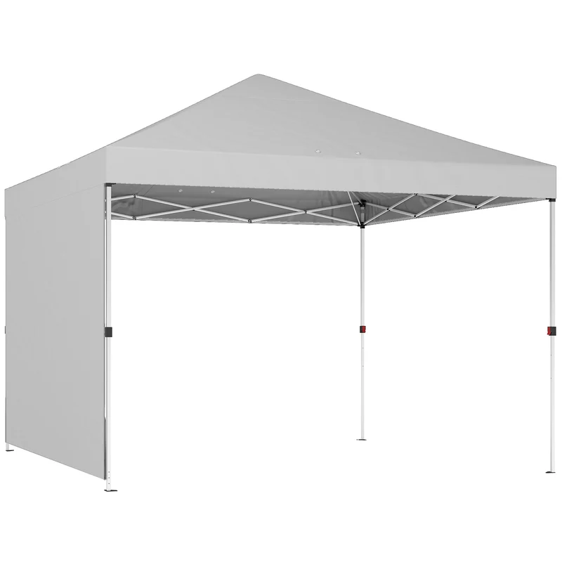 Outsunny Tente pliante Pop-up 3x3 M avec parois UPF50+ Hauteur réglable Blanc