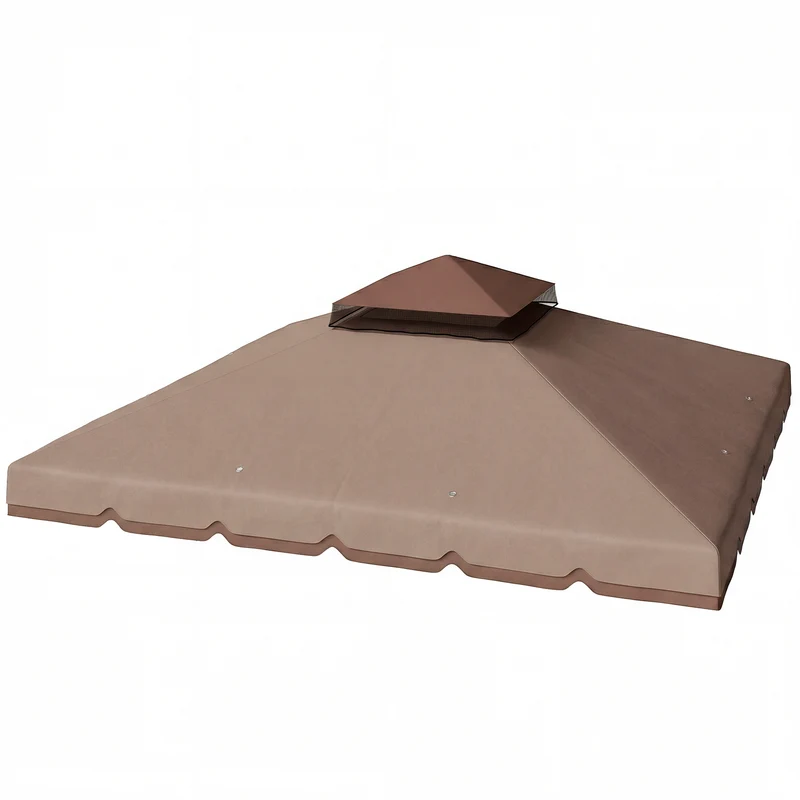 Outsunny Toit de Rechange pour Tonnelle 3x3 m Double Toit Upf 30+ Kaki