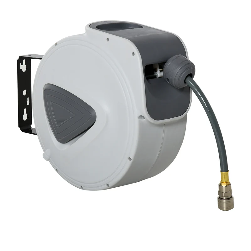 Durhand Enrouleur de tuyau d'air comprimé rétractable de 15 m Connecteur