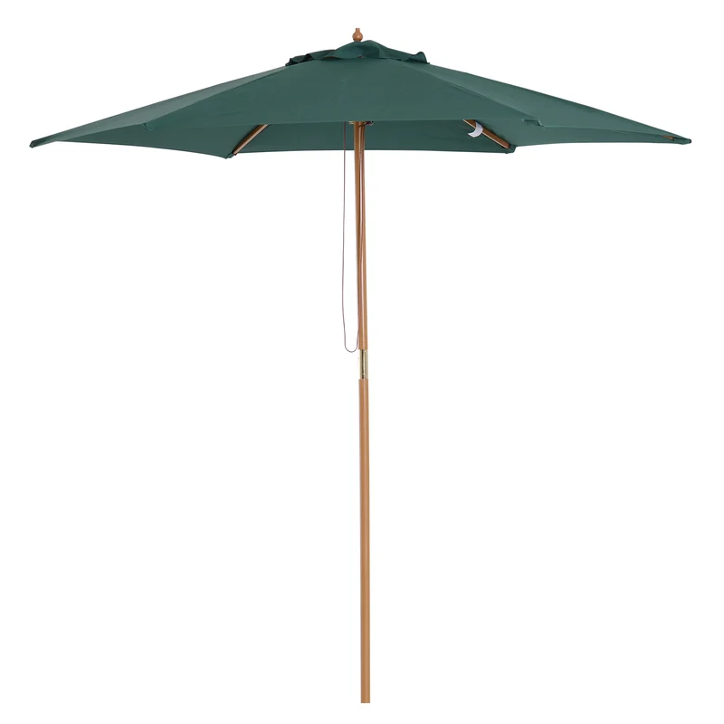 Outsunny Parasol de Jardin Ø250x230 cm avec Poteau Détachable Vert