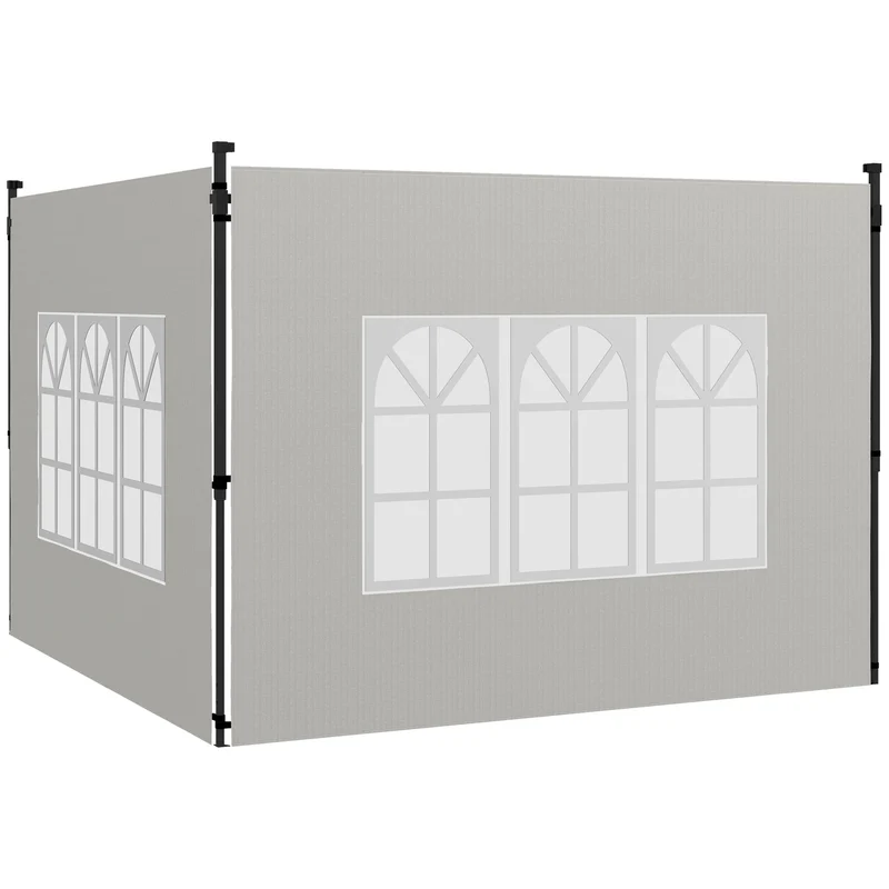 Outsunny Parois Latérales pour Tonnelle 3x3 M et 3x6 M 293x193 Cm Blanc