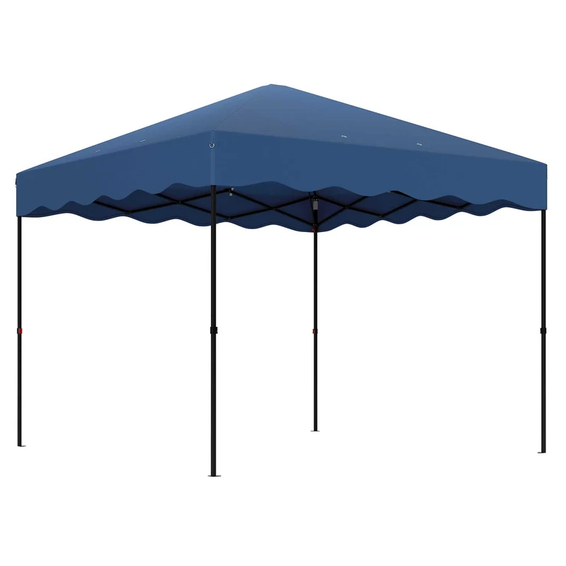 Outsunny Tonnelle Pliante Pop-up 3x3 M Avec Protection Anti-UV 50+ Bleu Foncé