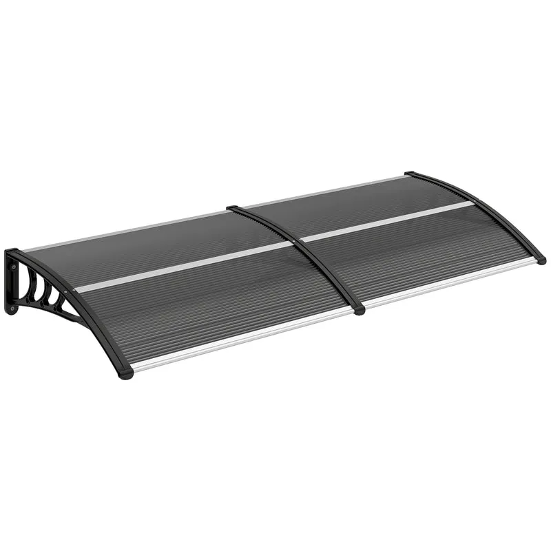 Outsunny Auvent extérieur pour portes et fenêtres 196x75 cm Noir