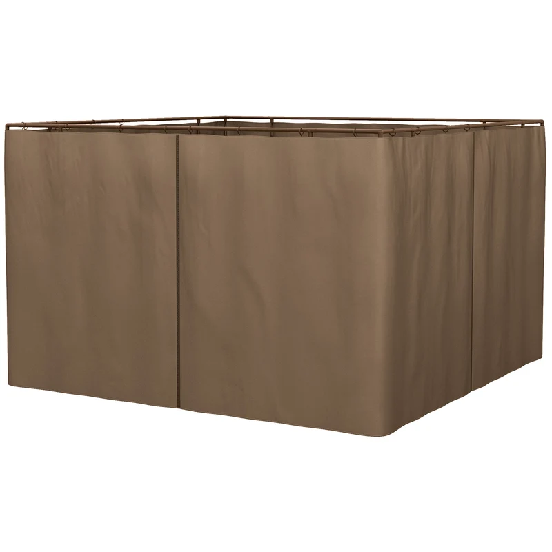 Outsunny 4 Parois Latérales pour Tonnelle 3x2 m avec Crochets Marron