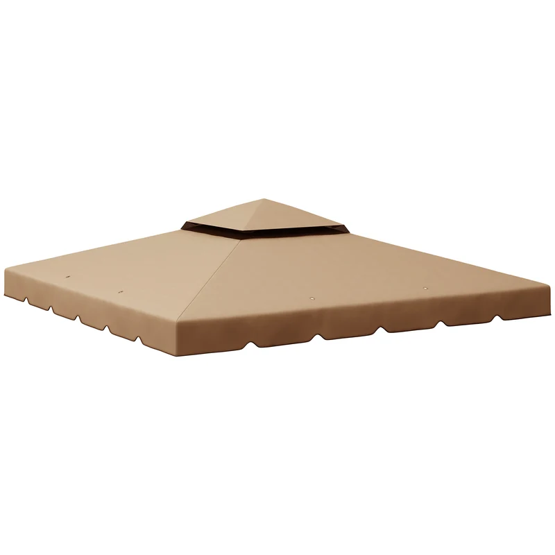 Outsunny Toit de Rechange pour Tonnelle 3x3 M avec Double Toit Kaki