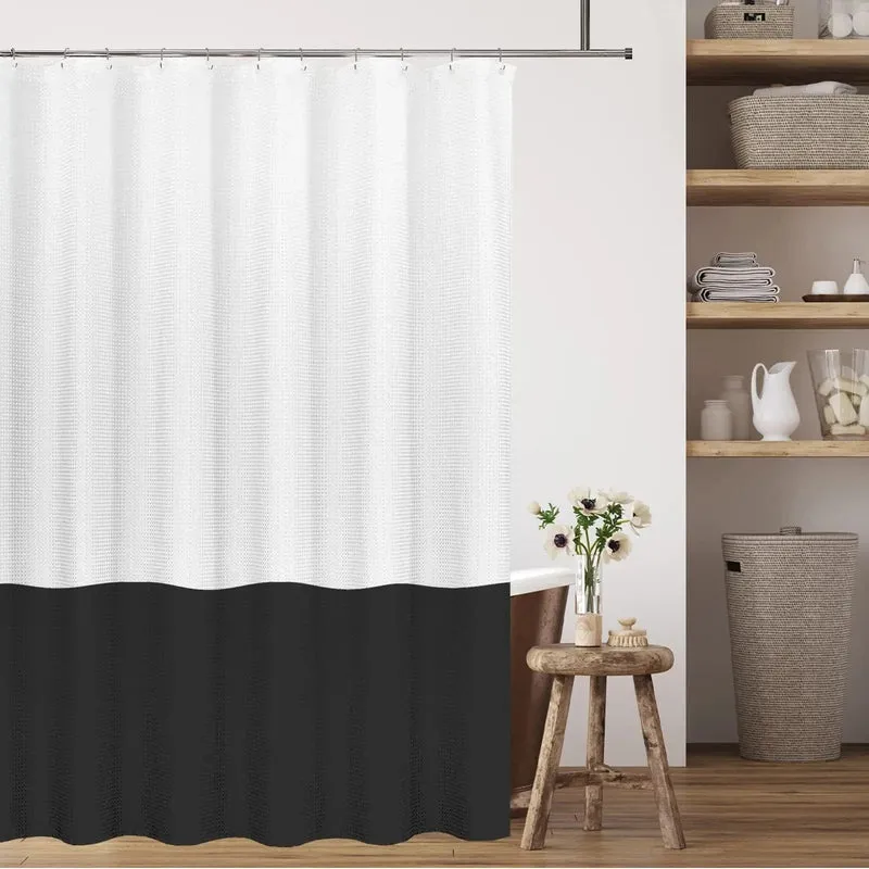 Rideau de douche biton blanc et noir