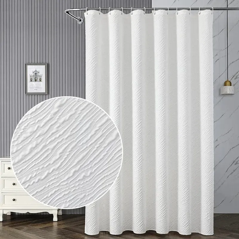 Rideau de bain géométrique craquelure blanc moderne