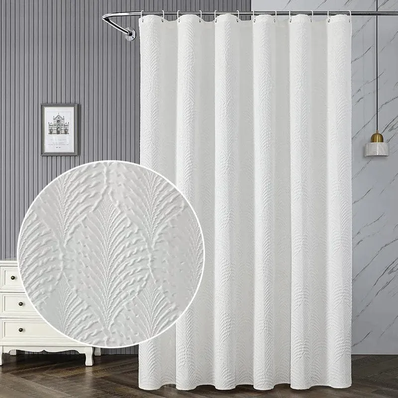 Rideau de bain géométrique arrondie blanc moderne