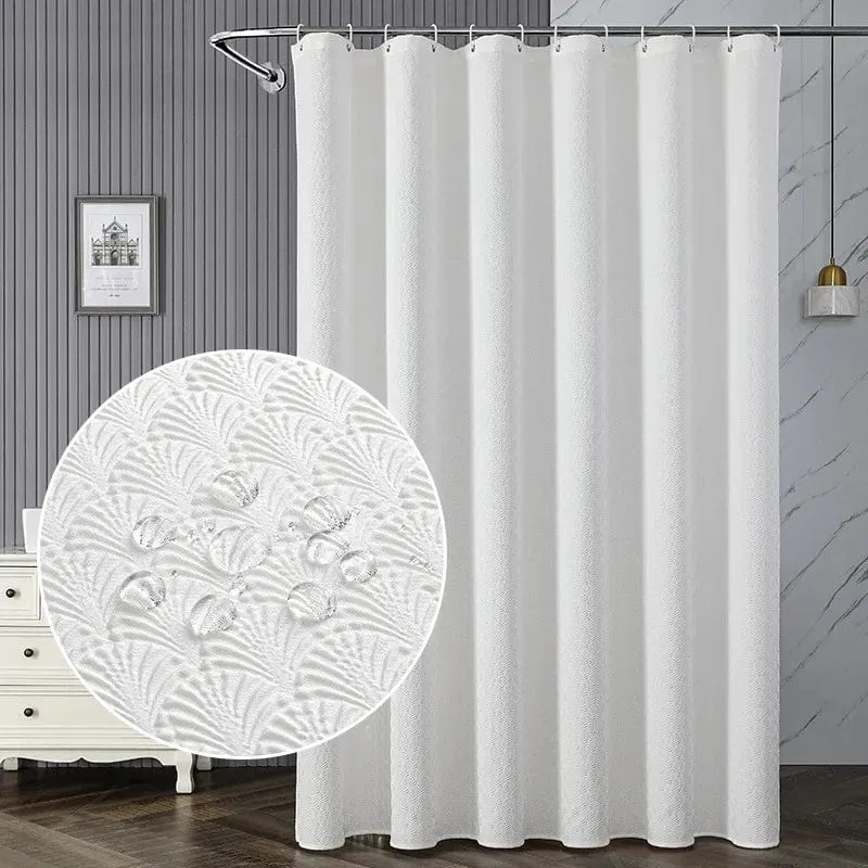 Rideau de bain géométrique coquillage blanc moderne