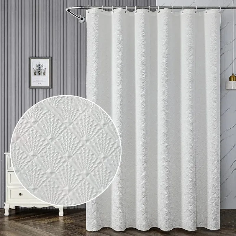 Rideau de bain géométrique à points blanc moderne
