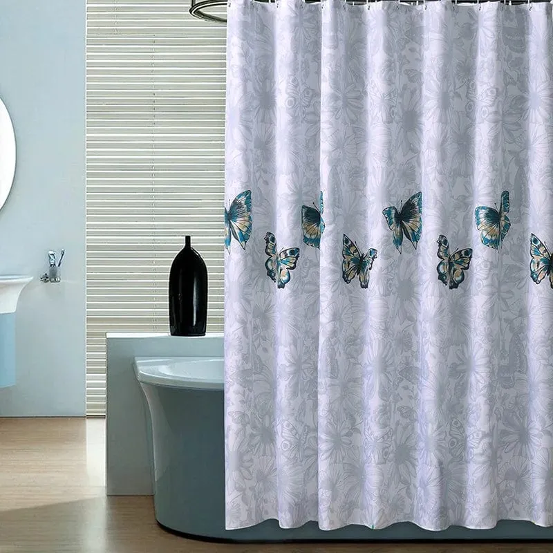 Rideau de douche à motifs papillons