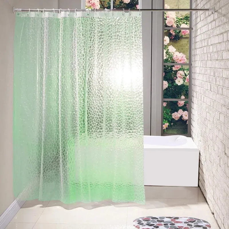 Rideau de douche vert fluo translucide