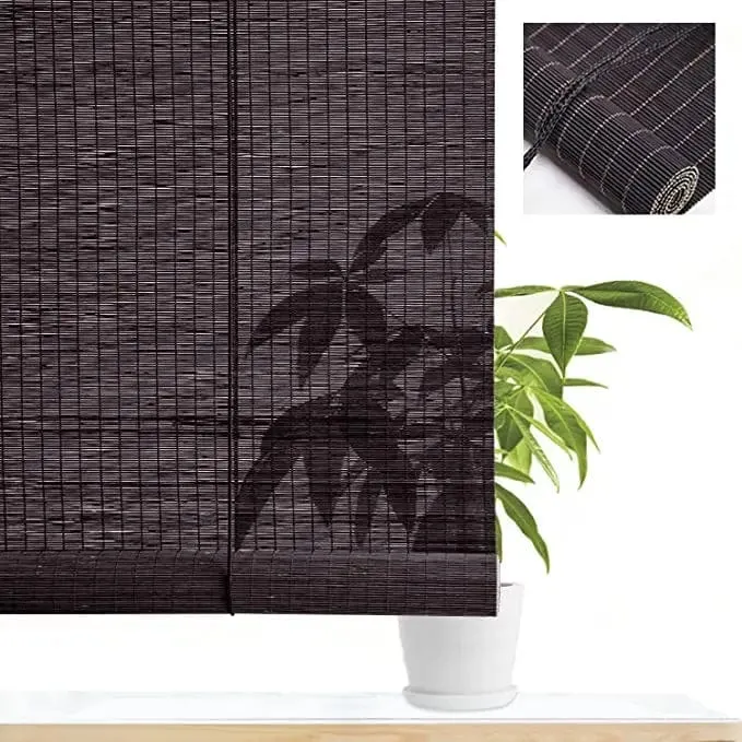 Rideau bambou noir élégant