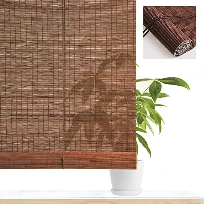 Rideau bambou marron élégant
