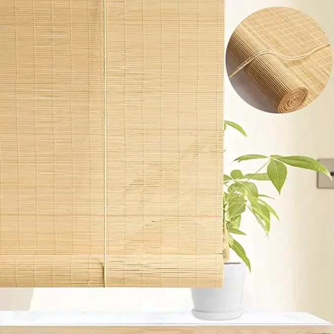 Rideau bambou beige élégant