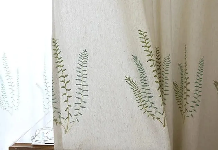 Rideau lin à motifs floraux