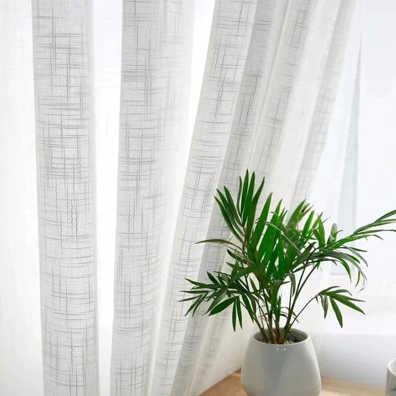 Rideau lin blanc chic