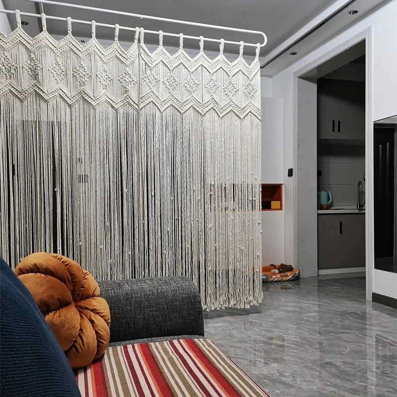 Rideau macramé naturel
